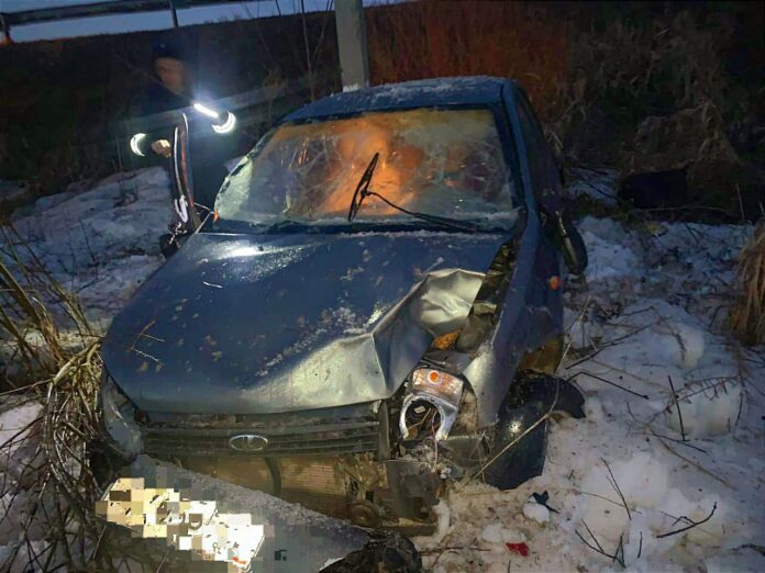 В Башкирии пьяный водитель «Лады Калина» вылетел в кювет