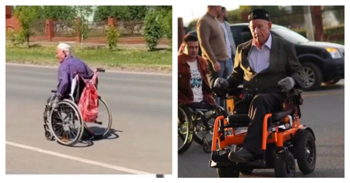 Блогер без ног из Уфы Рустам Набиев сделал доброе дело для пенсионера-колясочника