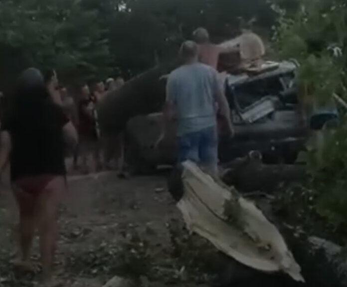 В Башкирии на авто с беременной женщиной упало дерево