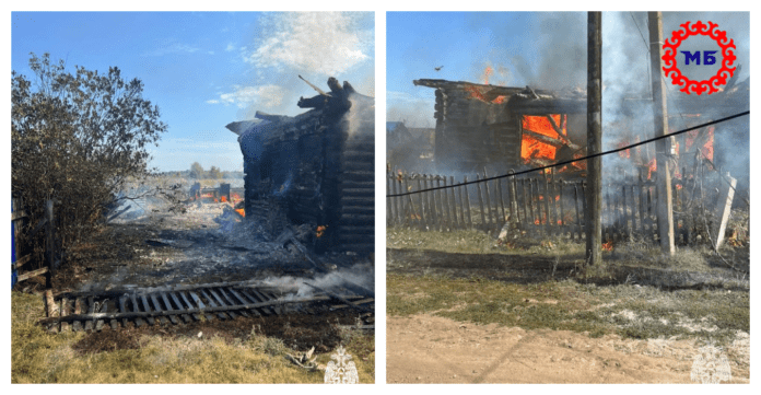 В Башкирии при пожаре в трех строениях на участке погиб мужчина