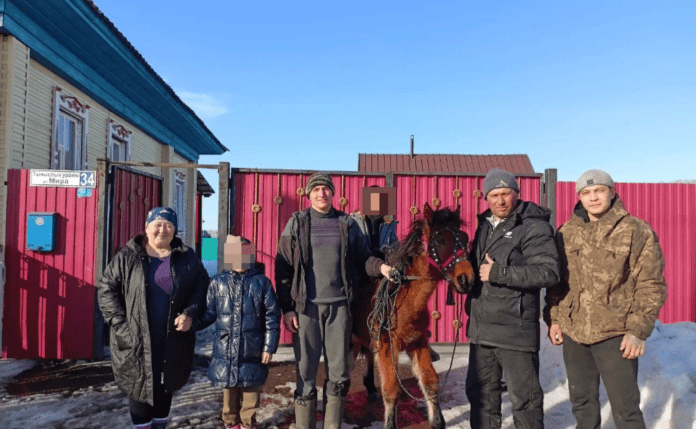 В Башкирии чемпион мира по борьбе курэш на лошадях подарил жеребенка ребенку-пастуху