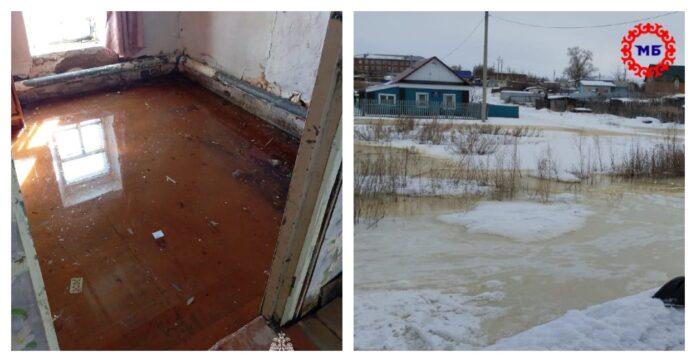 В Башкирии затопило дом талыми водами из-за промерзания трубы
